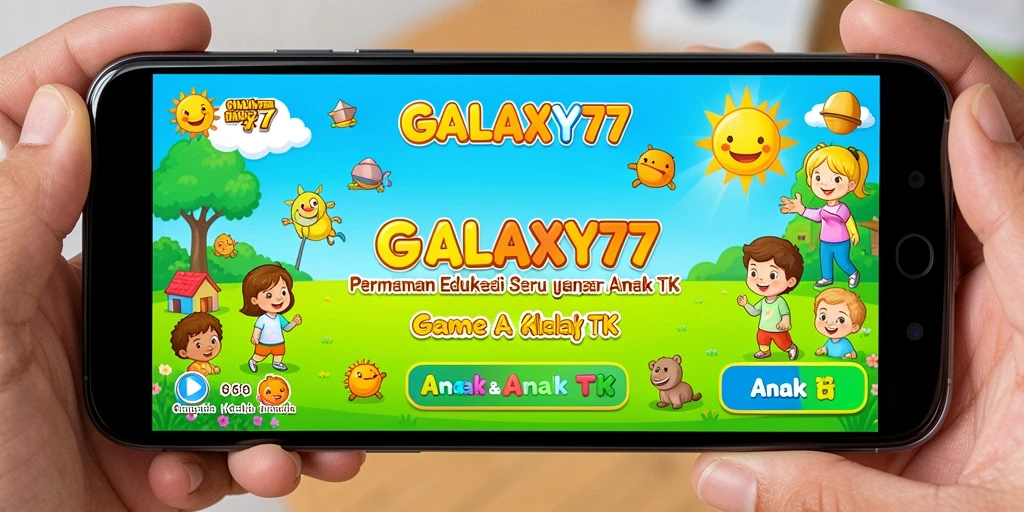 Antarmuka menarik dan interaktif dari GALAXY77 untuk anak-anak.