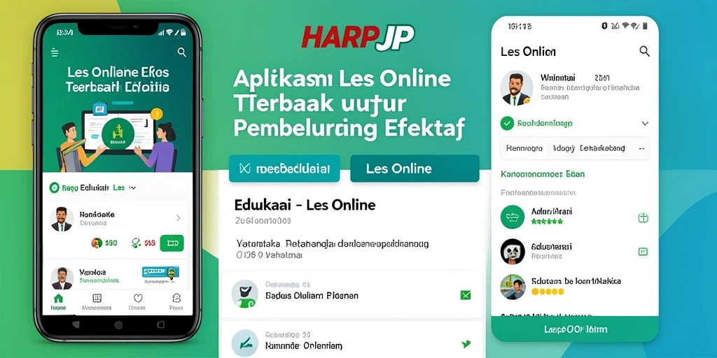 Tampilan antarmuka aplikasi Les Online yang menarik dan user-friendly.