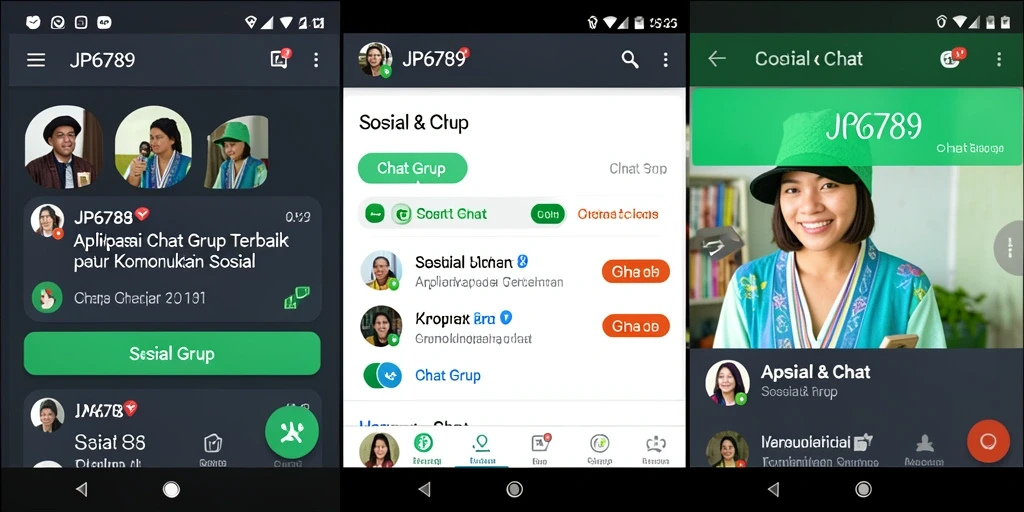 Antarmuka aplikasi JP6789 yang memudahkan penggunaan Chat Grup.