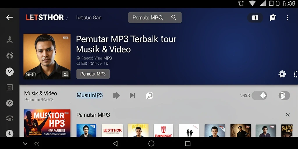 Antarmuka user-friendly LETSTHOR untuk Pemutar MP3.