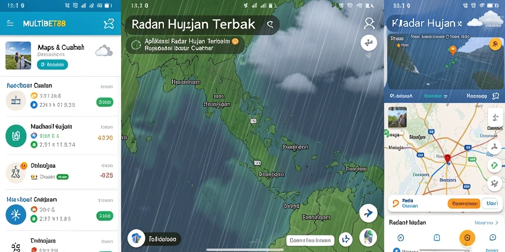 Tampilan antarmuka aplikasi Radar Hujan MULTIBET88 yang informatif.